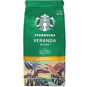 STARBUCKS - Natural Roast gemalen koffie - Veranda Blend - Blonde Roast - Met cacaonoten - 200 gram