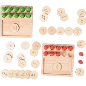 Generic Montessor Toys Houten Wiskundemanipulaties, Educatief Telspeelgoed, Telbord voor Kleuterklas, Leeftijden 3+