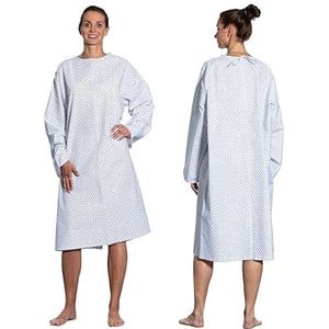 ZOLLNER Patientenhemd overlap 50% polyester, 50% katoen, eenheidsmaat, wit-blauw