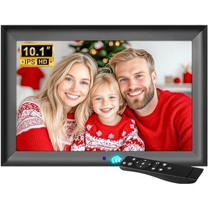 OBVHNUA 10,1 Inch Elektronische Digitale Fotolijst 1280 * 800 HD IPS-Scherm en Auto-Rotatie Functie Klok Alarm Muziek Video Kalender Slaapstand