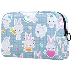 Make-up Organizer Tas, Leuke Beer Meisje Dragen Bloem Etui Cosmetische Opbergtas Draagbare Toilettas Pouch Voor Vrouwen Mannen, Multi kleuren 04, 18.5x7.5x13cm/7.3x3x5.1in