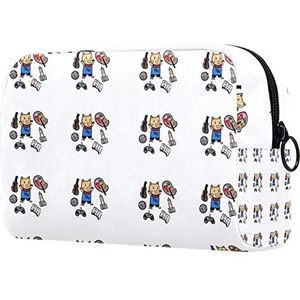 Kat voor Vrouwen Meisje Reizen Cosmetische Organizer Make-up Tas Toiletry Zakken 7.3x3x5.1 Inch, Meerkleurig, 18.5x7.5x13cm/7.3x3x5.1in, Make-up zakje