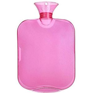 DieffematicRSD Warmwaterkruik 2000 ml water-vulling warmwatertassen dikke watertas fles transparante warmwaterflessen hoge dichtheid PVC explosieveilige zak (Color : Pink)