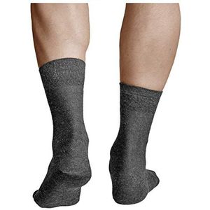 VITSOCKS Ultra Ademende Linnen-Katoen Zomer Sokken Heren (3 PAAR) Dun Lichtgewicht 39-46, donker grijs, 42-43