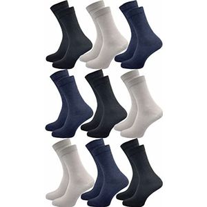 GAWILO Venessokken voor dames (9 paar), zonder elastische tailleband en zonder drukkende naad, sokken met comfortabele band, zacht en comfortabel, gekleurd 1, 39-42 EU