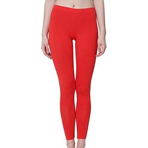 Celodoro Dameslegging, elastische jersey broek van katoen, rood, M