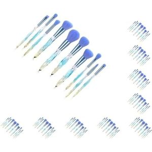 10 set van 10 Stuks Vrouwen Make-up Borstels Set Dames Blending Concealers Cosmetische Borstels Cosmetica Accessoire Applicator Gereedschap Blauw