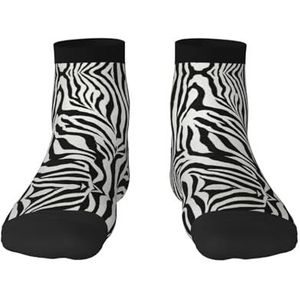 Veelzijdige sportsokken met zebraprint voor casual en sportkleding, geweldige pasvorm voor voetmaten 36-45, Zebra Print, Eén Maat