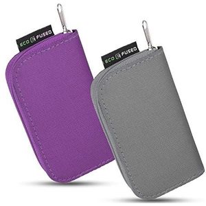 2 stuks geheugenkaarthoezen, geschikt voor maximaal 22 x SD, SDHC, Micro SD, Mini SD en 4 x CF, houder met 22 sleuven (8 zijden), voor opslag en onderweg, microvezel