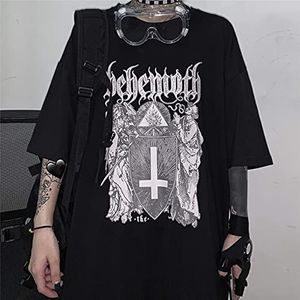 ZYONG Gothic Punk Goth Harajuku Tshirt 2021 Zomer T-shirts Streetwear Zwarte Tops Grunge Kleding Zomer