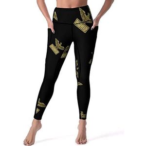 Golden Emblem SPQR yogabroek voor dames, hoge taille, buikcontrole, workout, hardlopen, leggings, XL