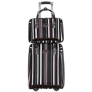 Bagage 2-delige Nylon Bagagestreep 20 Inch Bagagesets Anti-diefstal Combinatieslot Koffers Trolley Koffer (Color : B, Size : 2-Piece)
