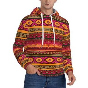 Jkkghll Mexicaanse Volkskunst Boho Print Mannen Hooded Warme Lichtgewicht Trui Voor Winter Herfst En Lente Casual Wear, Zwart, XS