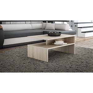 Oggi Chester Side Table Eiken Sonoma - Moderne woonkamertafel met lade, ronde banktafel van hout, bijzettafel voor woonkamer, slaapkamer, kantoor, natuurlijk, 80 cm