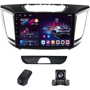 Android 14 Autoradio geldt voor Hyundai Creta IX25 2015-2019 Autoradio 2 Din Carplay Android Auto 9 Inch Touchscreen met GPS-navigatie WiFi FM-radio Camera ADAS DVR 1080P(B,X2)