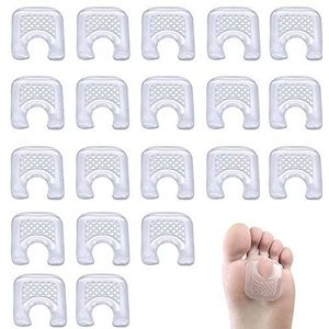 FHYT 10 stuks U-vormige gel eelt pads anti-slip hoge hak voorvoet pads onzichtbare pads voor voet pijnverlichting blister herbruikbare eelt kussens - transparant
