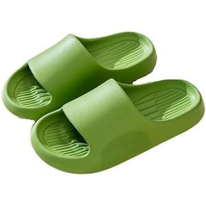 Big Size 47 48 50 Mannen Zomer Slippers Indoor EVA Vrouwen Slipper Sandalen Badkamer Slippers Slaapkamer Platte Slides (Color : Green, Size : 44-45(foot 280mm))