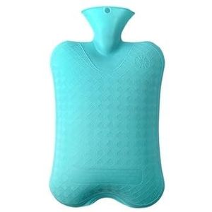 Warmwaterkruik 1 stuks warmwaterkruik effen kleur dikke PVC rubberen warmwaterkruik irrigatie handwarmers warm paleis warme zak warm water zak (2000 ml - blauw)