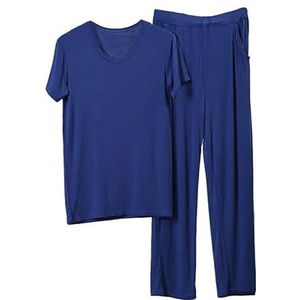Premium pyjama's for heren, groot en lang, Home Essentials, zachte stretch loungeset, ademend, elastische taille, nachtkleding, ontspannende thuiskantoorkleding, comfortabele outfit for de hele dag(Bl