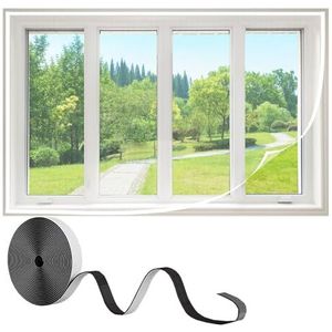Vliegenhor raam,130x200cm Winddicht gordijn, insectenwering, balkondeur, vliegengordijn voor balkondeur, kelderdeurraam,Wit