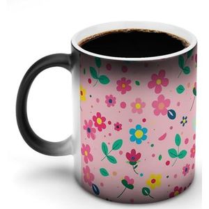 NQLYRE Mok Thee Cup Koffie Cup Veel Bloemen Patroon Gedrukt Mok Cup Keramische Mok Latte Cup Unisex