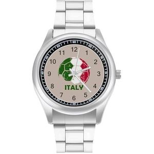 Italiaanse Vlag Voetbal Klassieke Heren Horloges Voor Vrouwen Casual Mode Zakelijke Jurk Horloge Geschenken