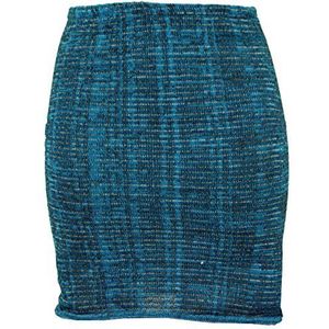 Guru-Shop, Minirok, Boho Gebreide Rok, Etnische Rok, Turquoise, Katoen, Size:36, Rokken/kort