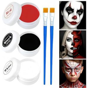 Halloween make-up, Halloween make-up voor volwassenen, Halloween make-up, Halloween make-up set, wit gezicht, zwart wit