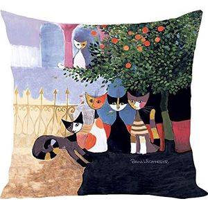 Rosina Wachtmeister Knuffelkussenhoes Vita Familiare mako-satijn kleurrijk formaat 40x40 cm