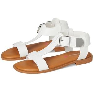 Steve Madden Brazin Platte sandalen voor meisjes en jongens, Opulento witte tuin, 2 Little Kid
