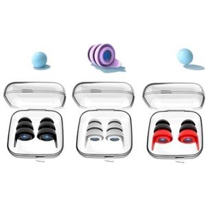 Siliconen ruisonderdrukkende oordopjes anti-geluid oordopjes voor reizen slapen oorbescherming herbruikbare waterdichte zwemmen oordopjes (B-rood)