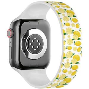 Solo Loop Band Compatibel met All Series Apple Watch 38/40/41mm (Citroen 2) Elastische Siliconen Band Strap Accessoire, Siliconen, Geen edelsteen