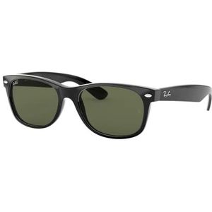 Ray Ban RB2132 New Wayfarer zonnebril, uniseks, 52 mm, zwart (Black Frame/Green), 52 mm