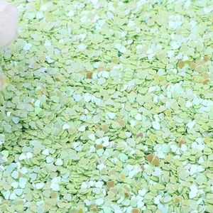 Pailletten 3mm Mix Kleur Transparant Hart Glitter Pailetten voor Nagelmanicure Hars Bruiloft Decoratie Nail Art Confetti 10g-ab groen