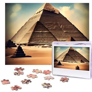 Piramides van Khufu Puzzels, 500 stukjes, gepersonaliseerde puzzel voor volwassenen, gepersonaliseerde afbeelding met opbergtas, puzzel, houten foto puzzel voor familie en huisdecoratie (51,8 cm x 38