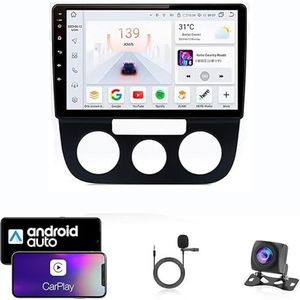9 Inch Autoradio Compatibel voor Volkswagen Jetta 5 2005-2010 met GPS Navigatie CarPlay Android Auto Acht-Core 4G Bluetooth WiFi MirrorLink Stuurwiel Afstandsbediening(T1 4 Core Wifi 1G+16G)