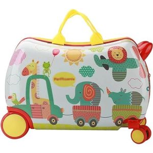 Universele Wielkoffer met grote capaciteit, kinderbagage, kan zitten en rijden multifunctionele cartoon koffer rijbox luie handbagage trolley bagage bagage, #2, Eén maat