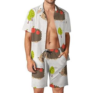 Egel Hawaiiaanse sets voor heren, button-down trainingspak met korte mouwen, strandoutfits, XL