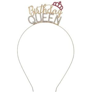 Queen Crown Tiara in modieuze strass steentjes - bruiloft hoofdband decoratieve verjaardag, Kunststof, Geen edelsteen