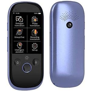 Smart Translator, 2,4-inch touchscreen WIFI Portable Two-Way Real-Time Multi Language Voice Translator Ondersteuning 45 talen Fotovertaalapparaat, paars Decoration
