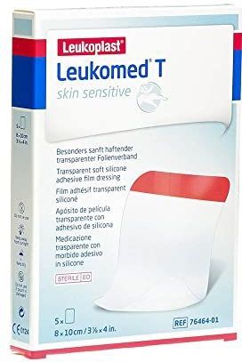 Leukoplast - T Skin Sensitive - Eilandpleister - Transparant - 8 x 10 cm - 5 stuks