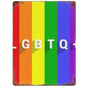 LGBTQ Rainbow Pride-vlag creatieve retro metalen tinnen bord vintage wanddecoratie retro kunst tinnen bord grappige decoraties voor thuis, bar, café, boerderij, kamer, metalen posters