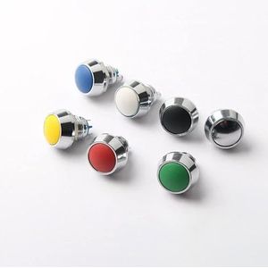 VZJIUOJW Schakelaar 12 mm metalen knopschakelaar - kleine miniatuurknop waterdicht zelfherstellende ronde schakelaar aan/uit-knop rood, groen en B - (kleur: roze, maat: schroefvoeten)