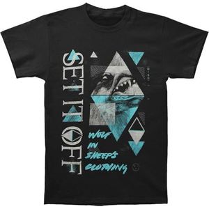 Yustery Set It Off Men's Wolf in Sheeps Clothing T-Shirt Black overhemden(Small)