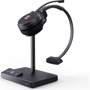 Yealink WH62 Team-gecertificeerde draadloze DECT-hoofdtelefoon, bureauheadset met één oor voor desktoptelefoon en computersoftphone, ruisonderdrukkende microfoon, 13 uur looptijd in gesprek