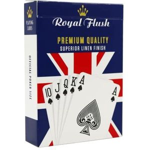 Royal Flush Union Jack speelkaarten - 1 dek pokerkaarten, superieure Cartamundi linnen afwerking, gemakkelijk te schudden en duurzaam, geweldig cadeau voor spelletjesavond