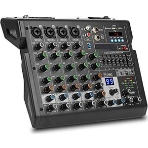 Audio DJ-mixer 4 Kanalen Mixer Depusheng B4 Geluid Tafel Professionele DJ Mixing Console Ingebouwde 99 DSP Digitale Effecten 48V fantoomvoeding Podcast-apparatuur (Color : Nero, Size : B6)