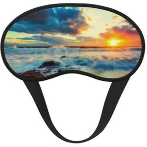 QGWDYYJQ Sunset Beach Printed Blackout Sleep Mask Soft Eye Mask Sleep Aid Oogmasker