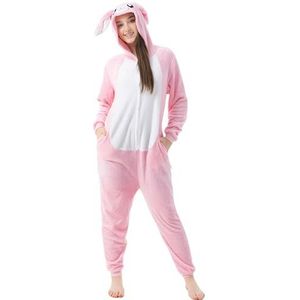 Katara 1744 Konijnenkostuum onesie/jumpsuit eendelig body voor volwassenen dames heren als pyjama of pyjama unisex - veel verschillende dieren