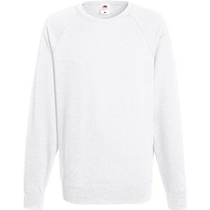 Fruit of The Loom Raglan sweater - Casual casual fleecetop voor heren - Wit (2XL)